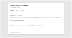 Desktop Screenshot of genealogie-mittelalter.de